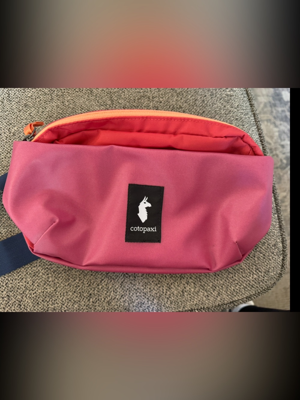 NWOT cotopaxi pink sling waist bag with orange zipper